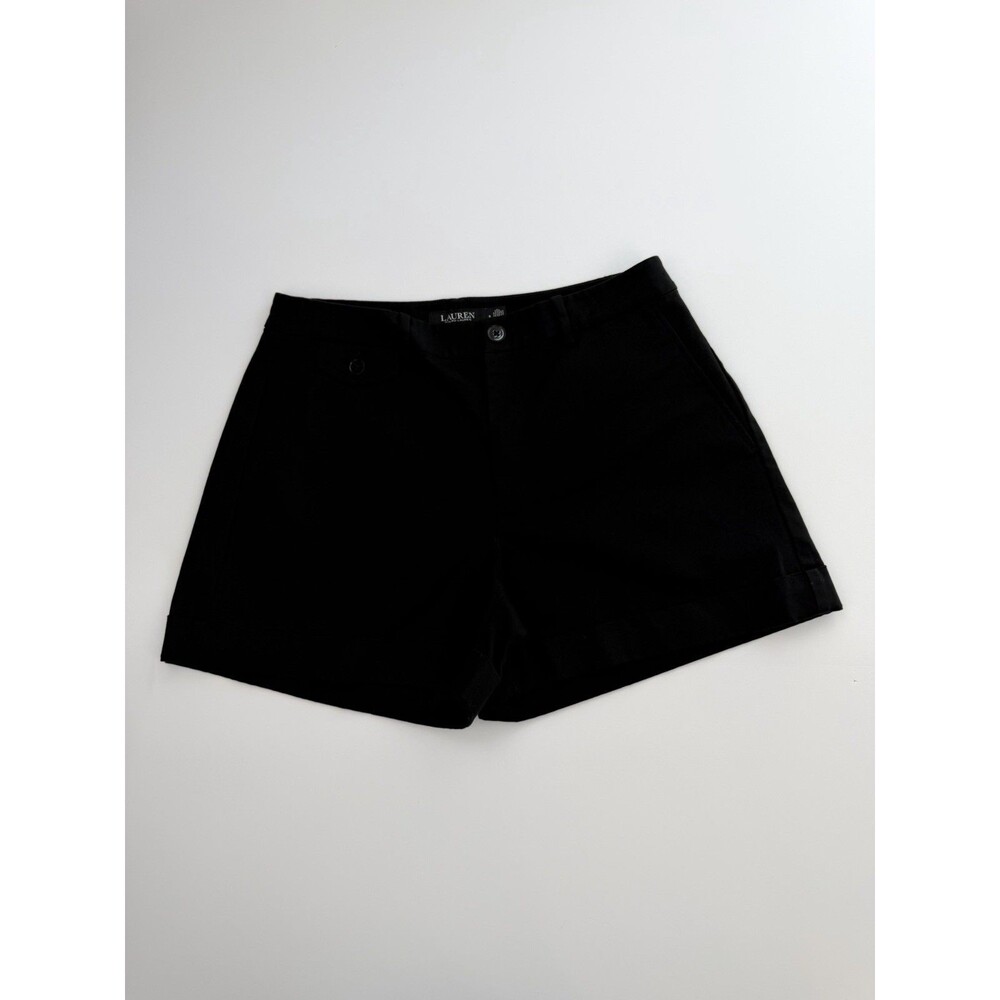 Lauren Ralph Lauren Shorts Womens 6 Black Dressy Tailored Cuffed Casual Classic